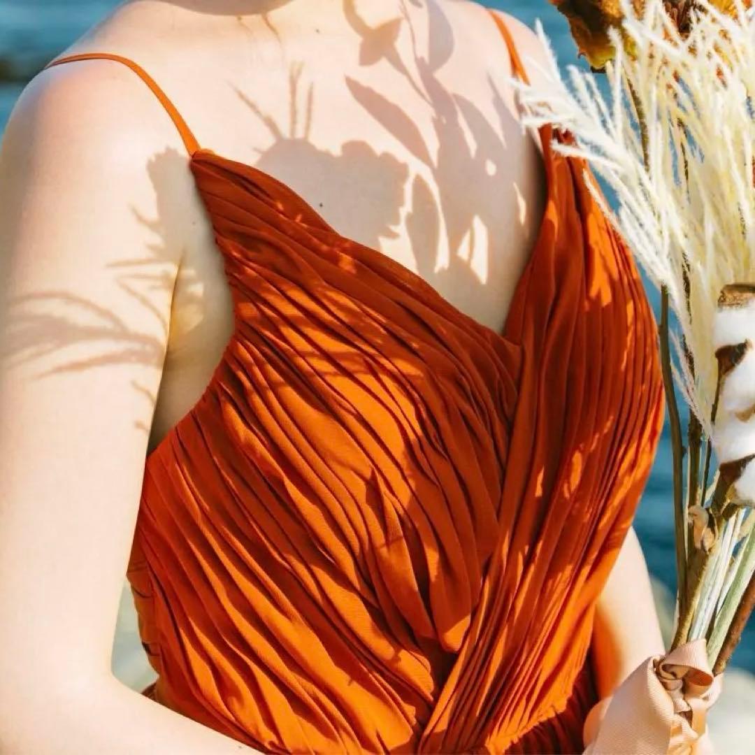 【りさ】カラードレス　テラコッタ　(前撮り・ウエディングドレス)