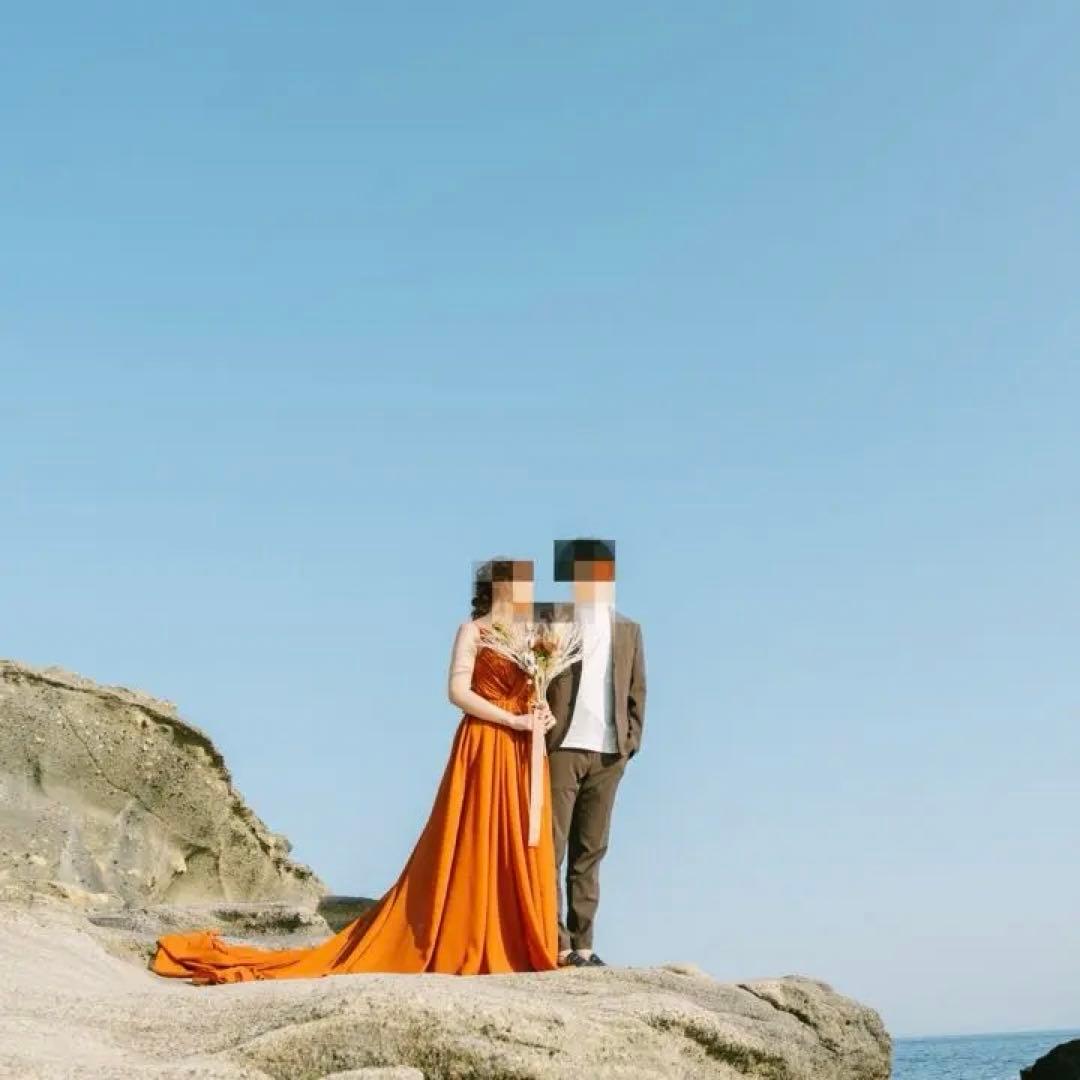 【りさ】カラードレス　テラコッタ　(前撮り・ウエディングドレス)