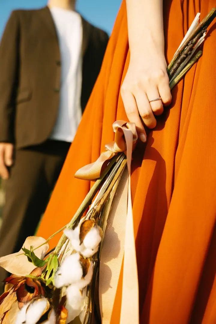 【りさ】カラードレス　テラコッタ　(前撮り・ウエディングドレス)