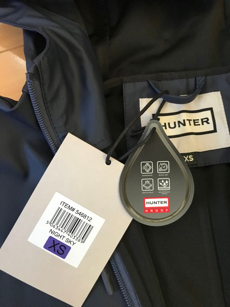 ▪️英国購入品　HUNTER フード付きネイビー レインコート UKコストコ▪️