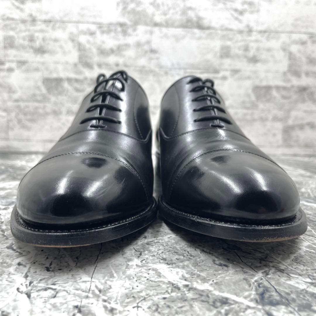 美品 スコッチグレイン ドレスシューズ 25 3E キャップトゥ 革靴 ブラック