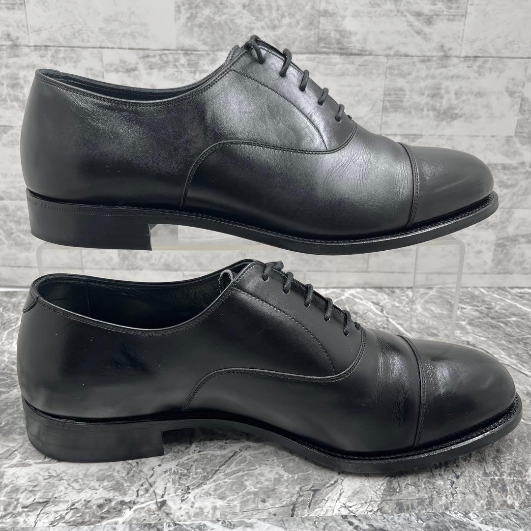 美品 スコッチグレイン ドレスシューズ 25 3E キャップトゥ 革靴 ブラック