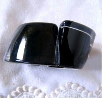 のりこみち　新品未使用 ANGELA CAPUTIクリア×ブラックバングル