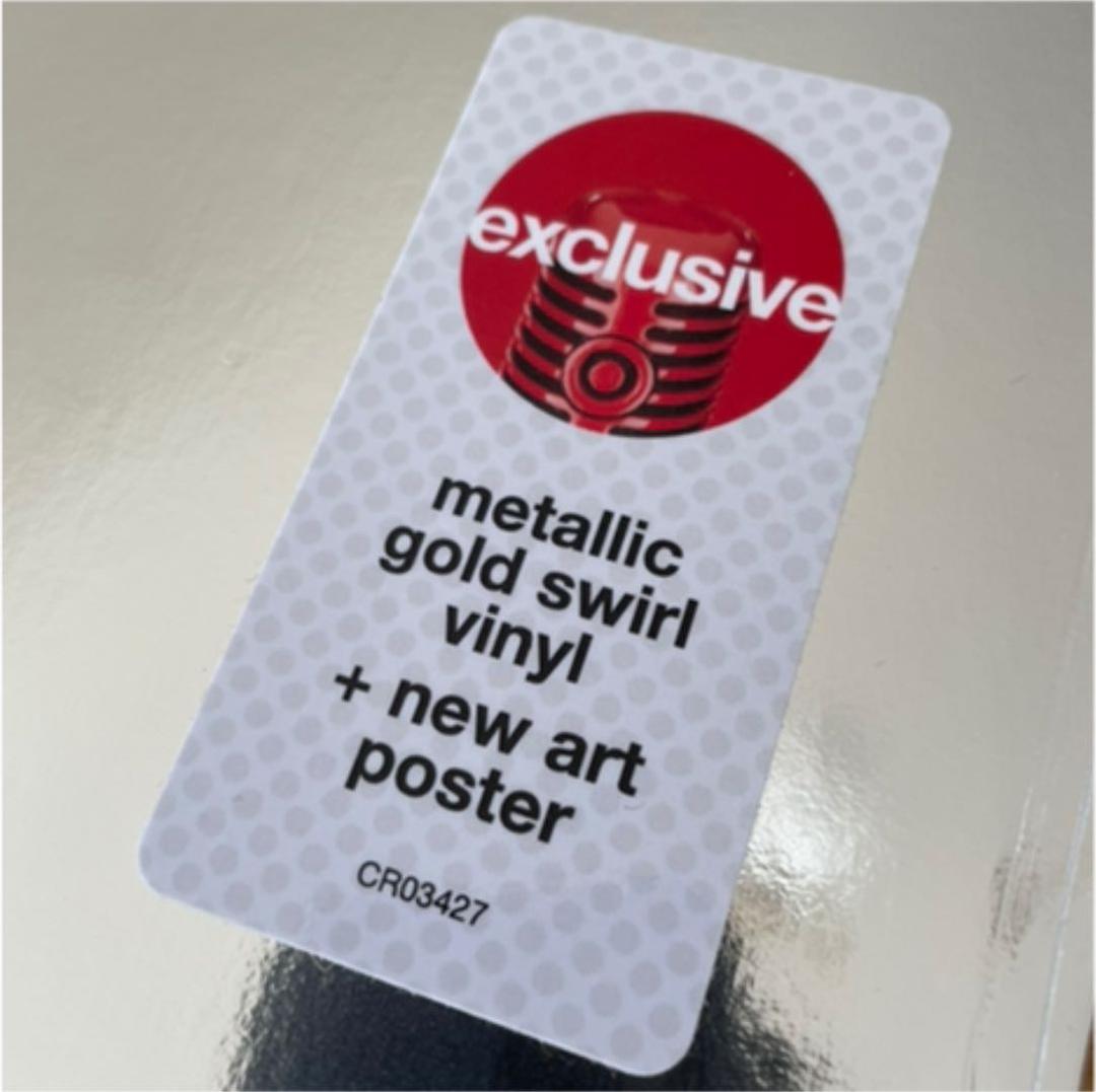 【新品シールド】メタリックゴールド渦巻模様+アートポスター付きシルバージャケット