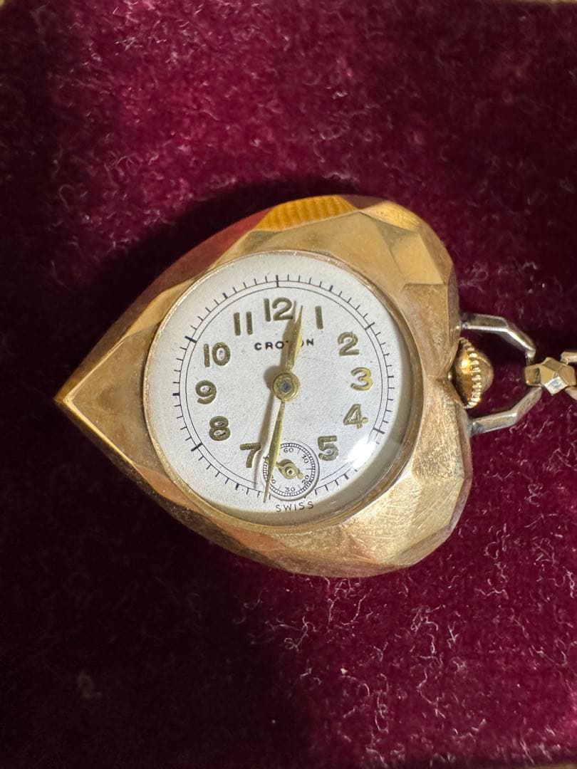 croton 時計　ブローチ　懐中時計　アンティーク