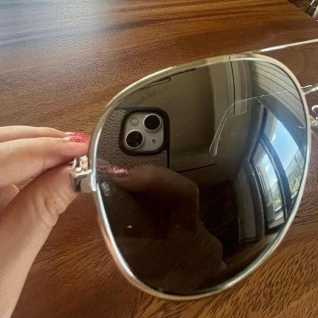 CHANEL アビエーターサングラス シルバー/ホワイト　ケース付き