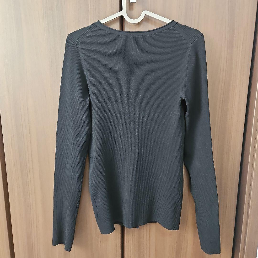 【Noble】レースアップリブニット ブラック