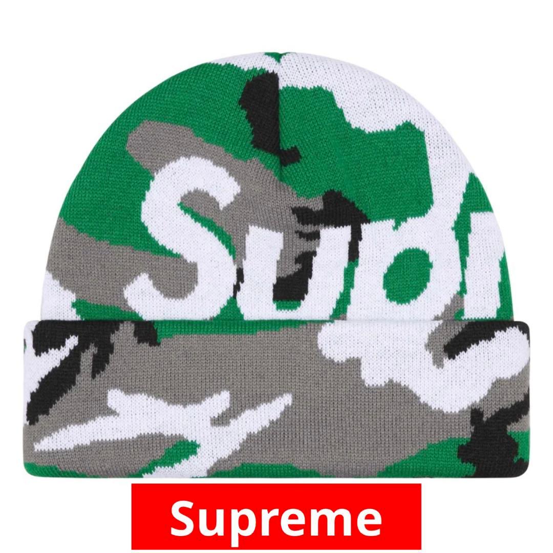 帽子 Supreme Camo Big Logo Beanie Green Camo