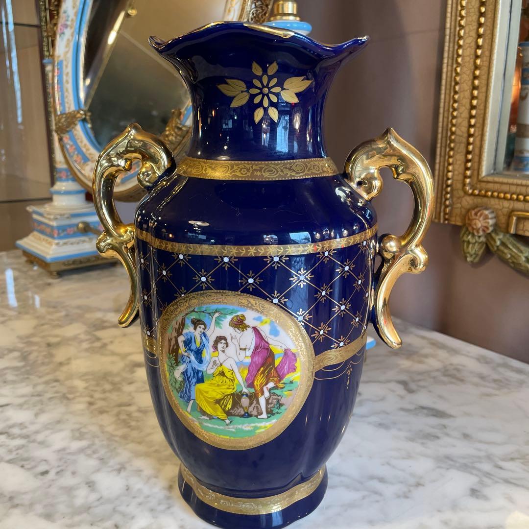 イタリア製・絵柄入りの花瓶