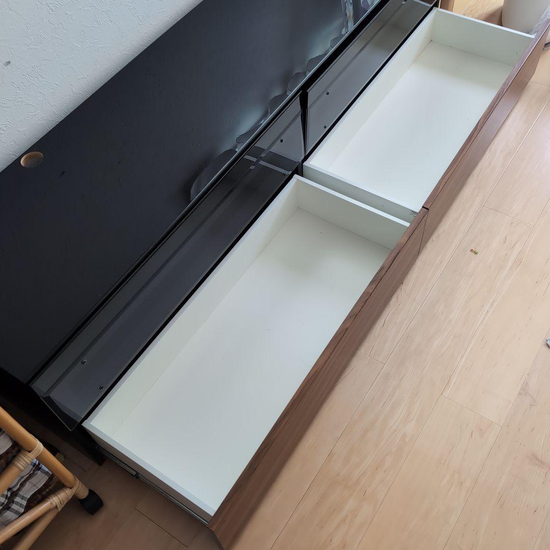 パモウナ テレビ台 黒と木目調 幅180cm