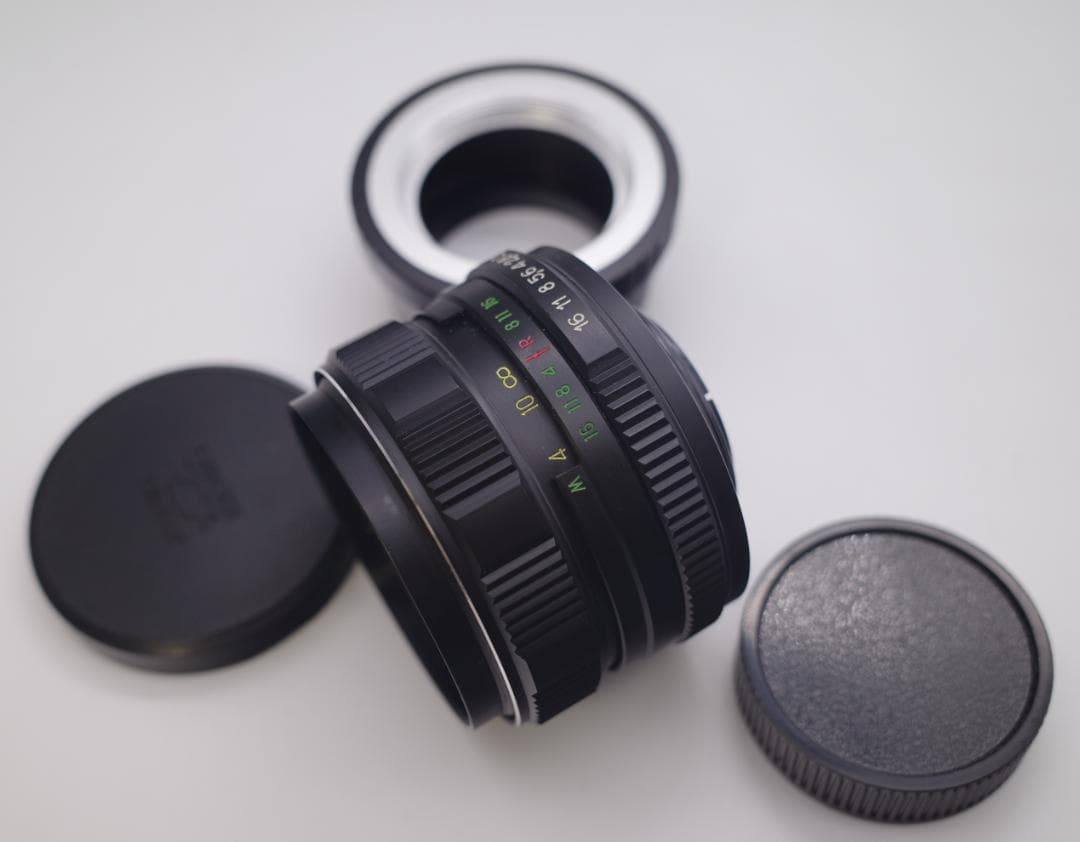 83 　新品未使用　ぐるぐるボケレンズ　ヘリオス　44M-4　M42アダプター付