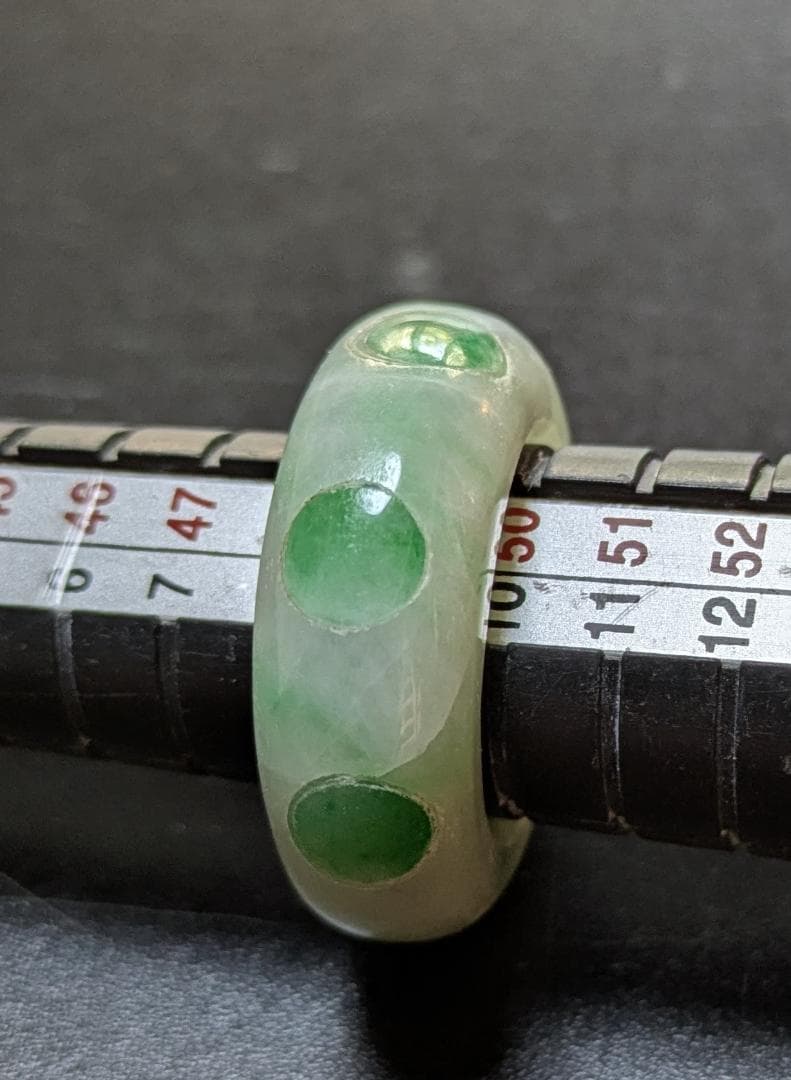 糸魚川翡翠 緑色10号〜15号 　リング指輪　勾玉