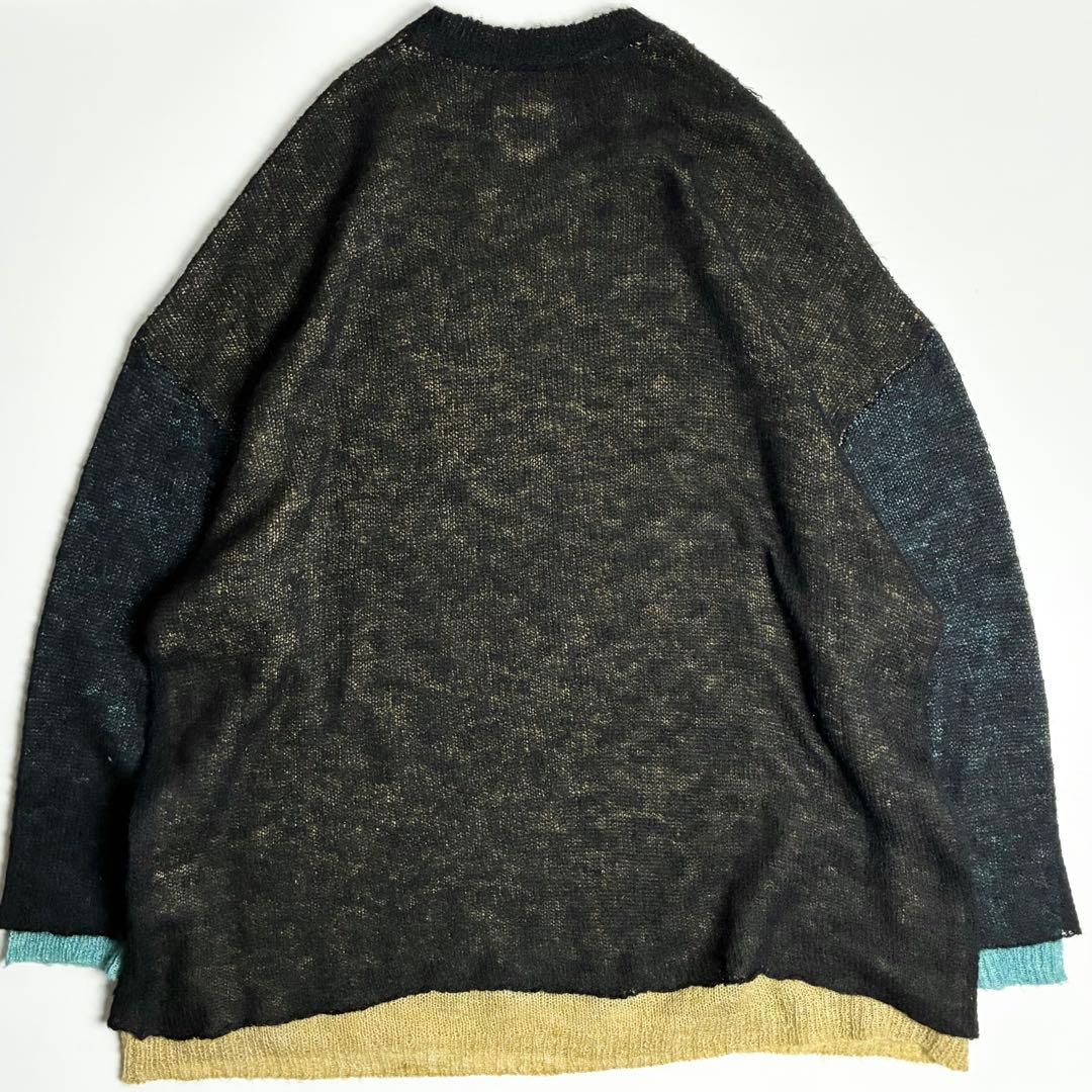 25AW【美品】STOF(ストフ)モヘア混カラーフェイクレイヤードオーバーニット