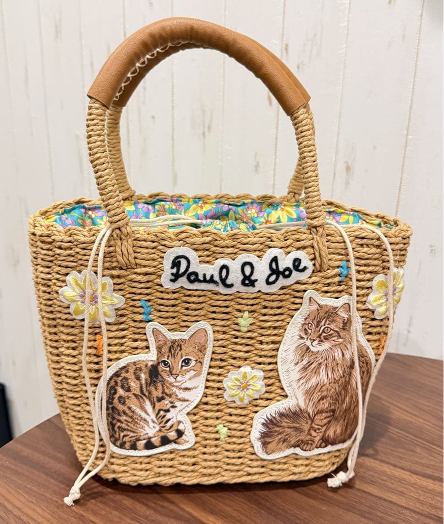Paul & Joe 猫イラスト かごバッグ トート　猫