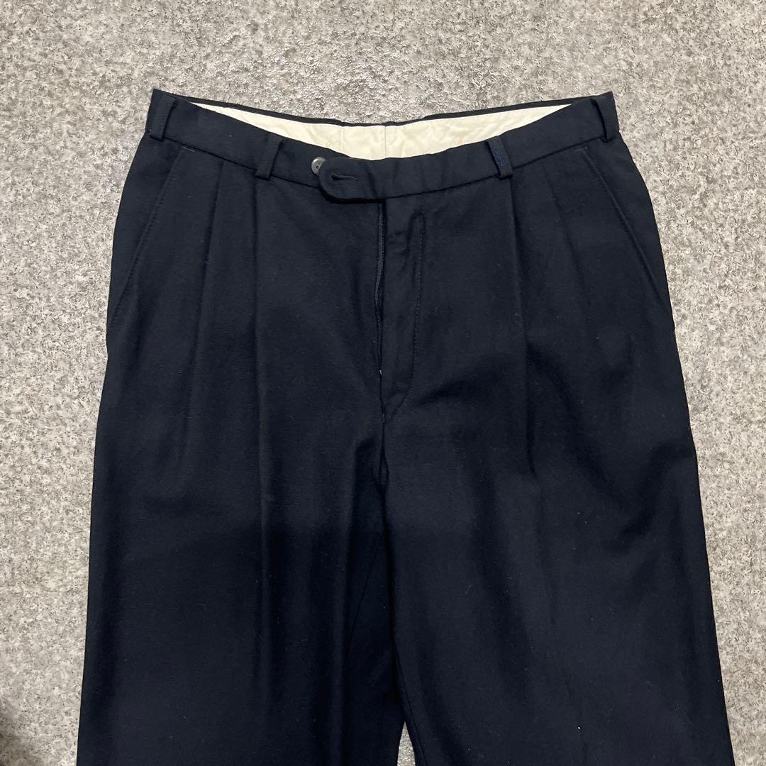 80s YVES SAINT LAURENT ユーロ製 ブラックワイドスラックス