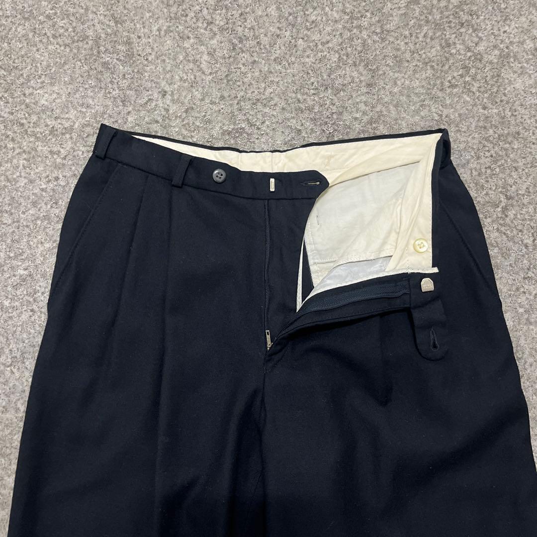 80s YVES SAINT LAURENT ユーロ製 ブラックワイドスラックス