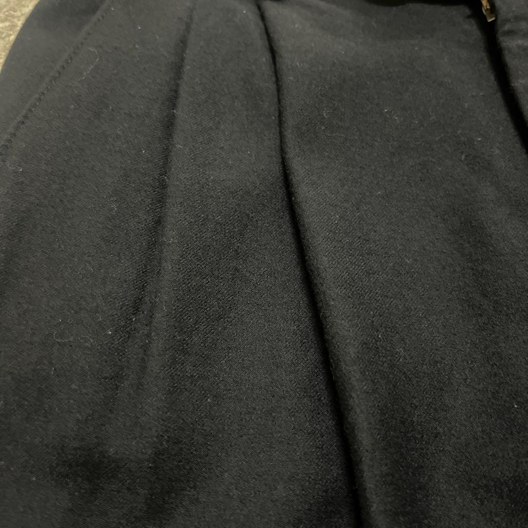 80s YVES SAINT LAURENT ユーロ製 ブラックワイドスラックス