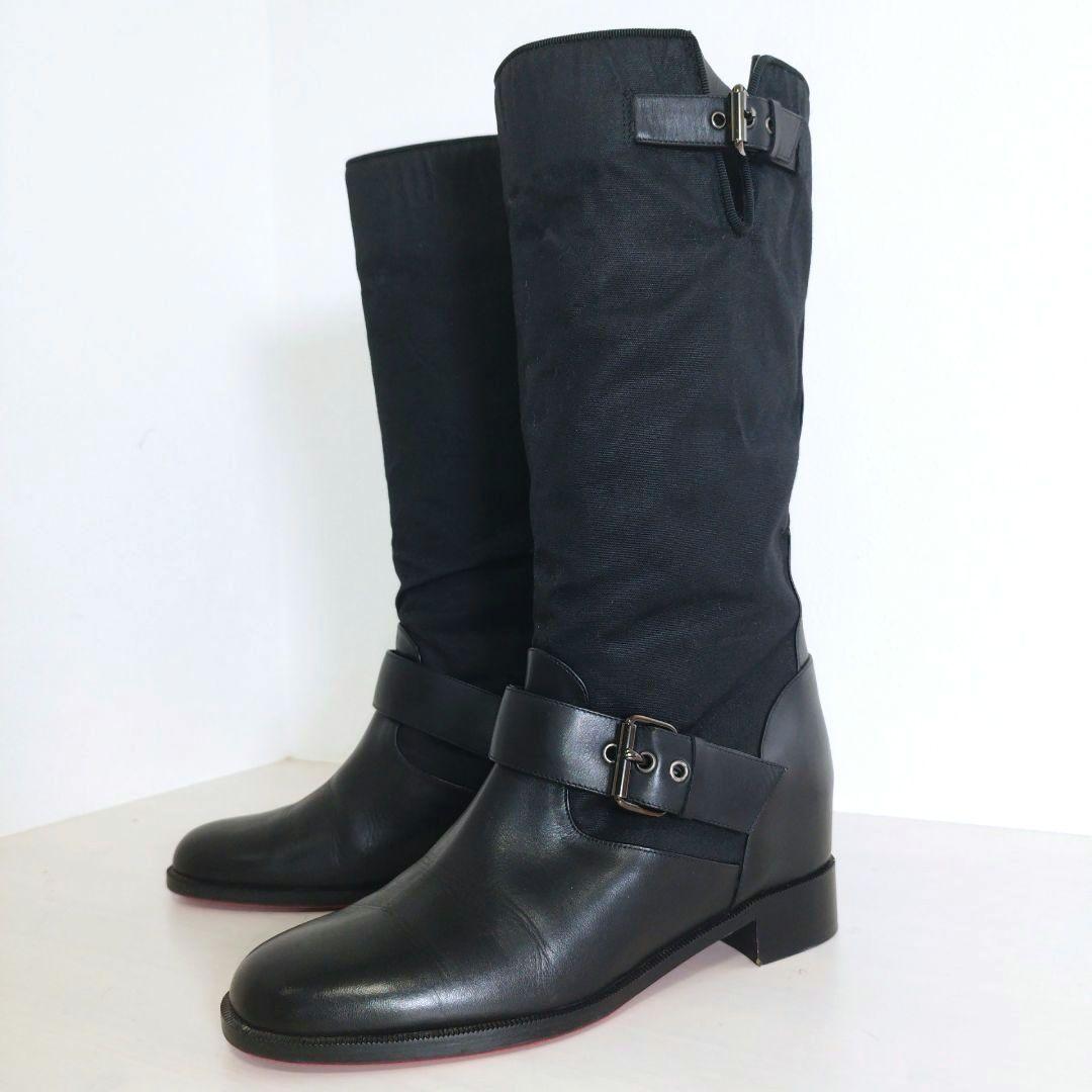 クリスチャン ルブタン ロング ブーツ エンジニア ベルト ブラック 36