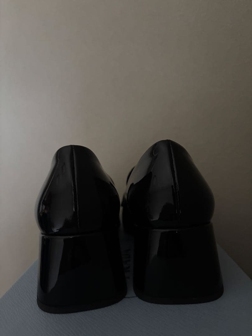 PRADA プラダ ローファー　三角ロゴ　ヒール　エナメル