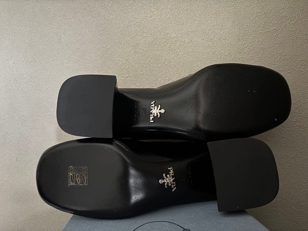 PRADA プラダ ローファー　三角ロゴ　ヒール　エナメル