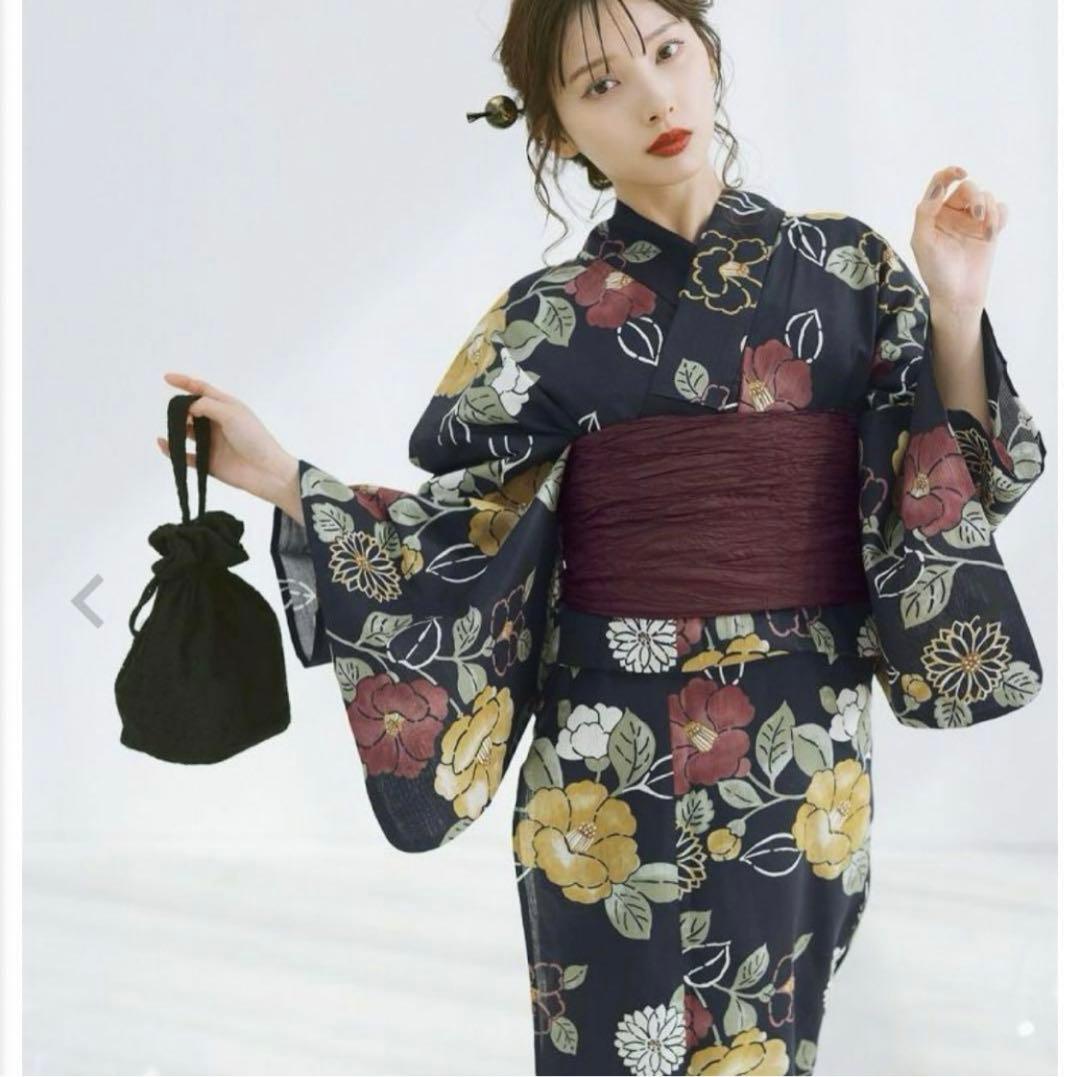 浴衣　Dita 古典大正ロマン(宵) 3点セット