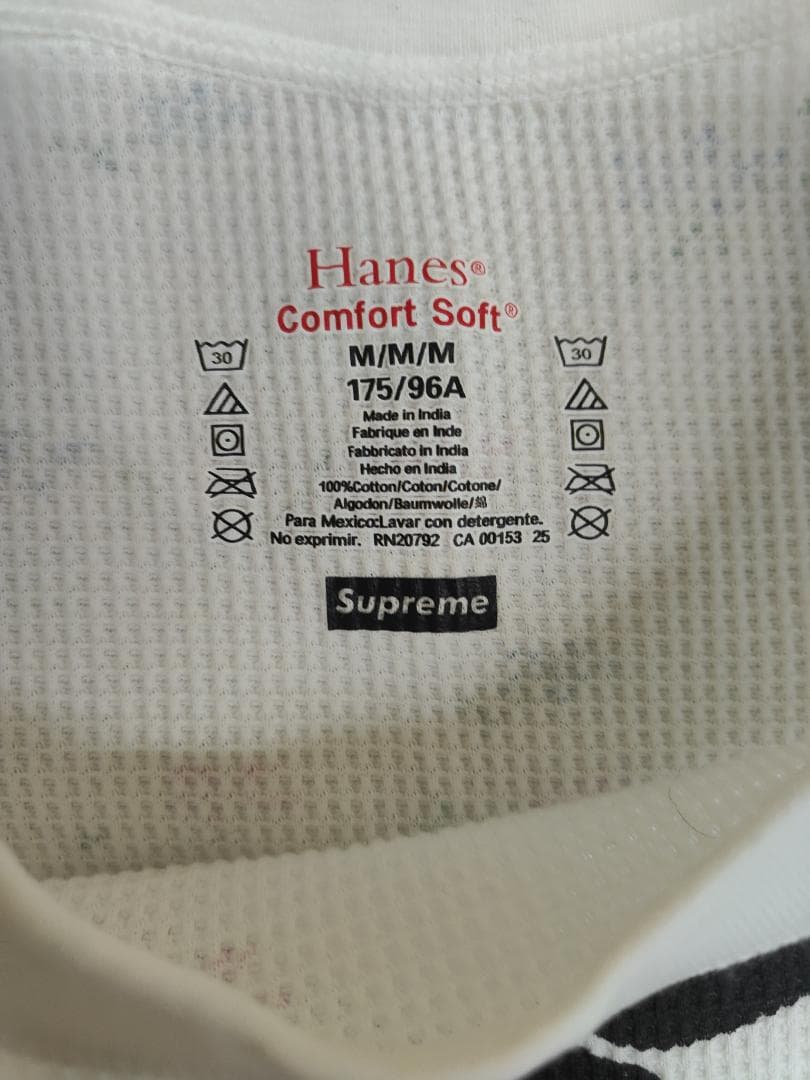 トップス Supreme Hanes Bones Thermal Crew M