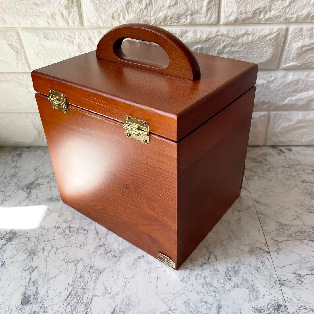 【美品】GWOOD 鏡付き メイクボックス コスメ収納 小物入れ