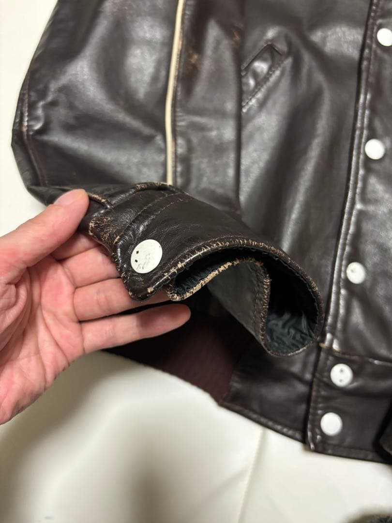 J*n様 レザージャケット　スタジャン　ヴィンテージ　ホッケージャケット　80'