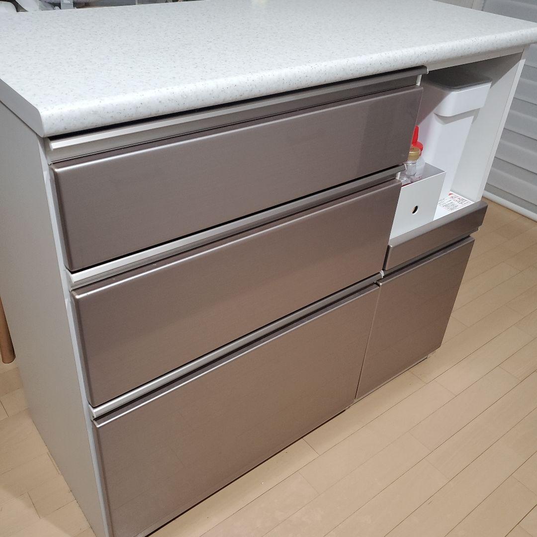 ニトリ キッチンボード キッチンカウンター アルミナ2 100CT シルバー