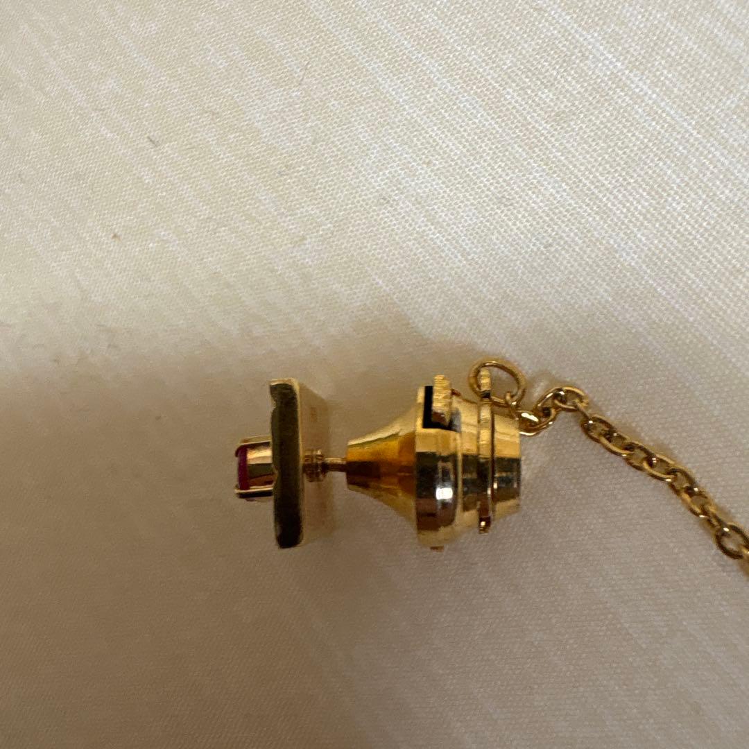 ネクタイピン　K18 ルビー