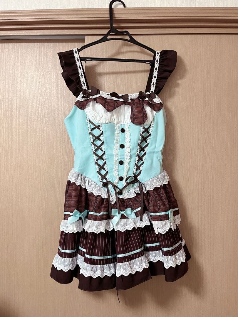 【ToAlice】 L1618チョコミントコルセット風ジャンパースカート