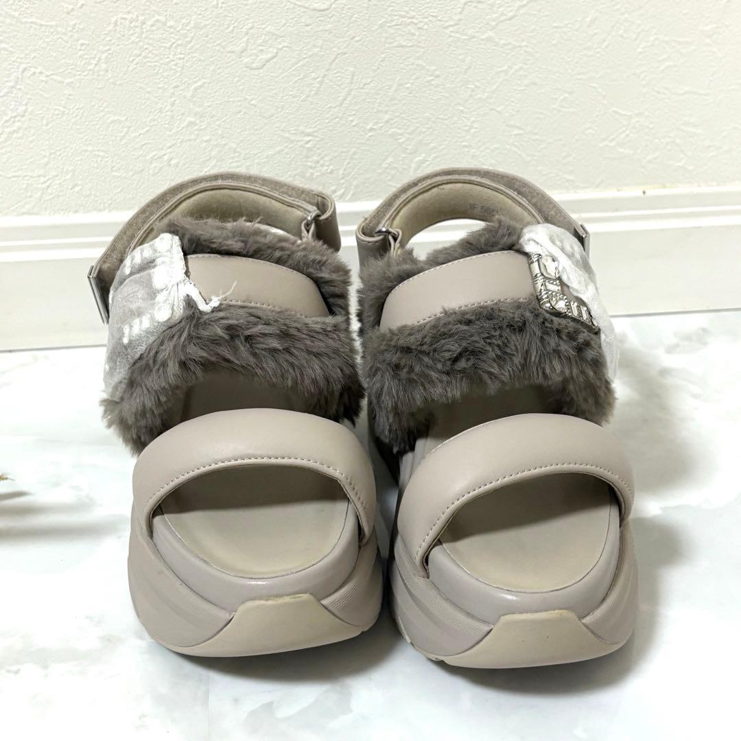 未使用品◆＋diana ビジューバックル付き フットベットサンダル