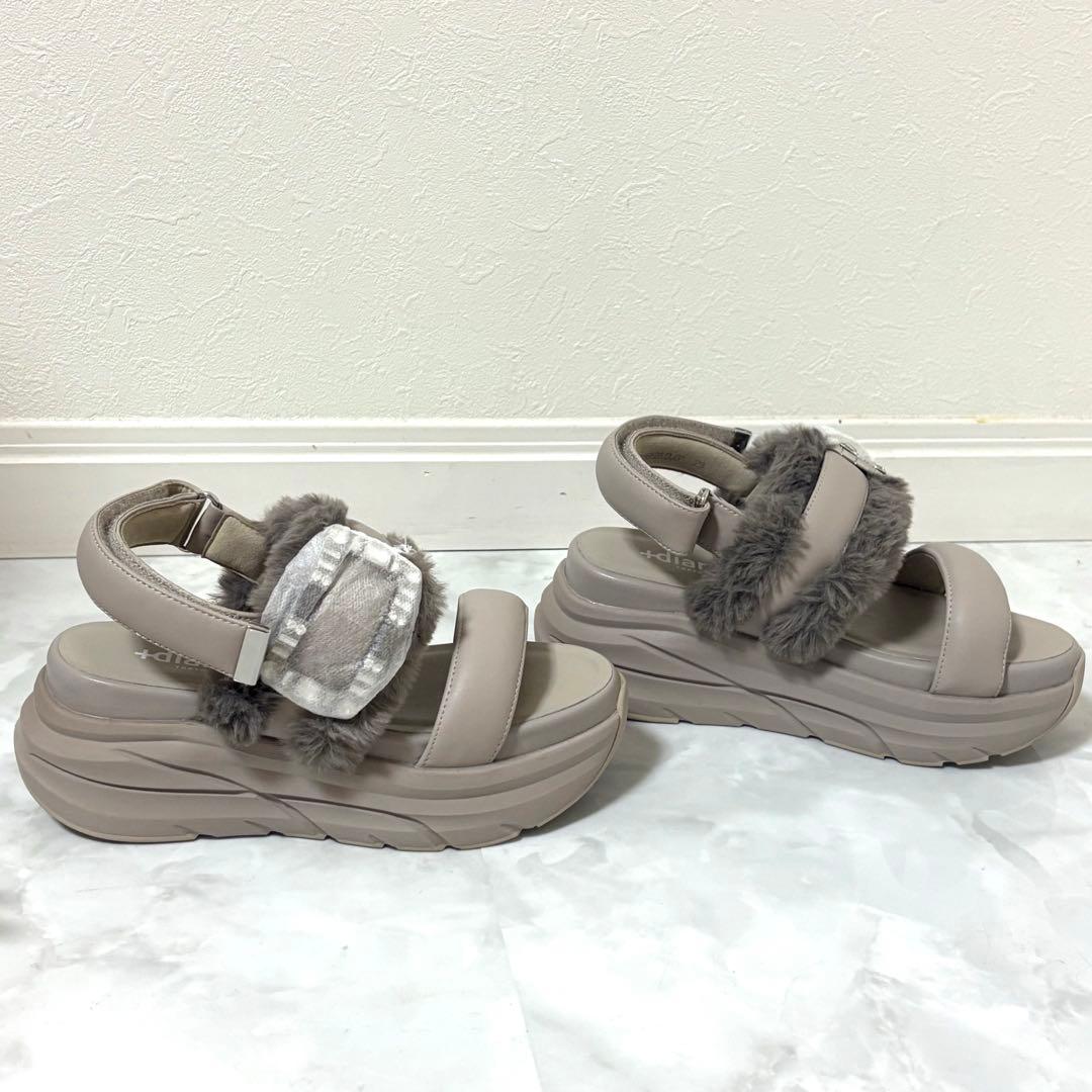 未使用品◆＋diana ビジューバックル付き フットベットサンダル