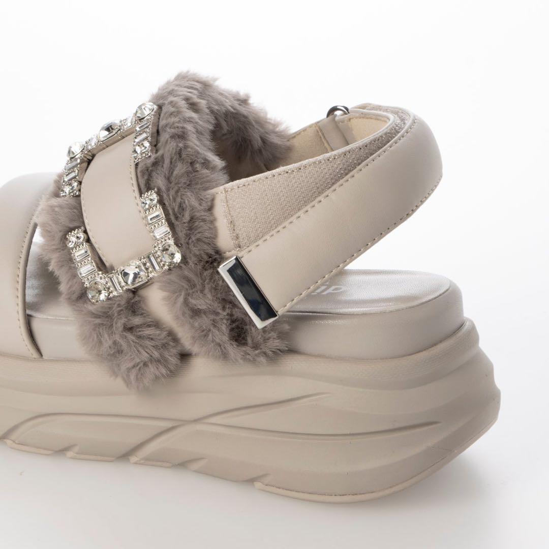 未使用品◆＋diana ビジューバックル付き フットベットサンダル