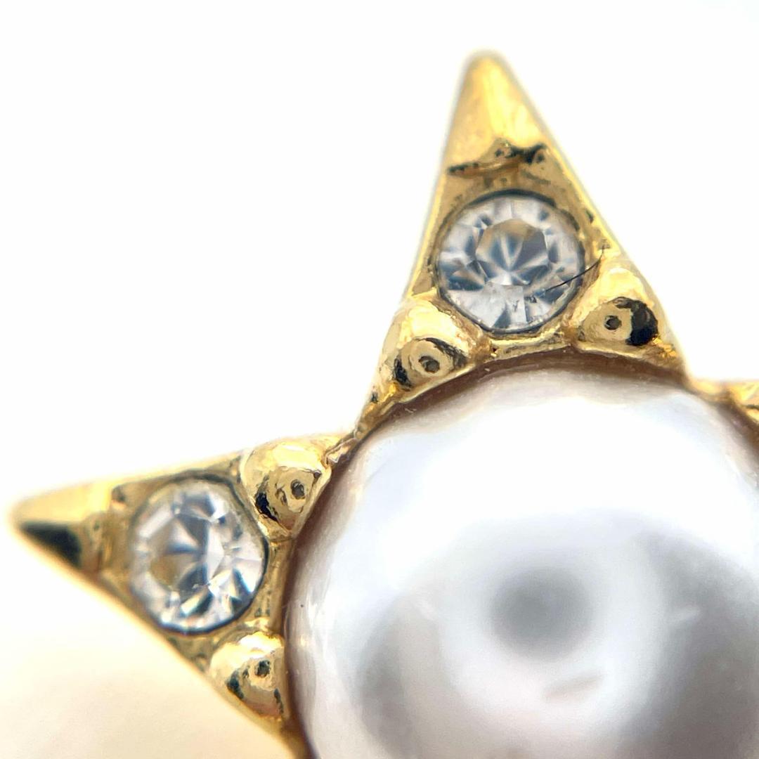 片耳のみ シャネル フェイクパール ラインストーン ピアス ココマーク GP