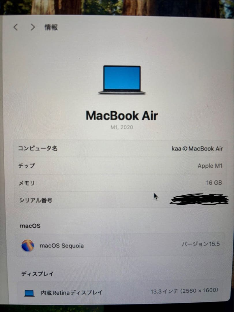 MacBook本体 mac book air m1