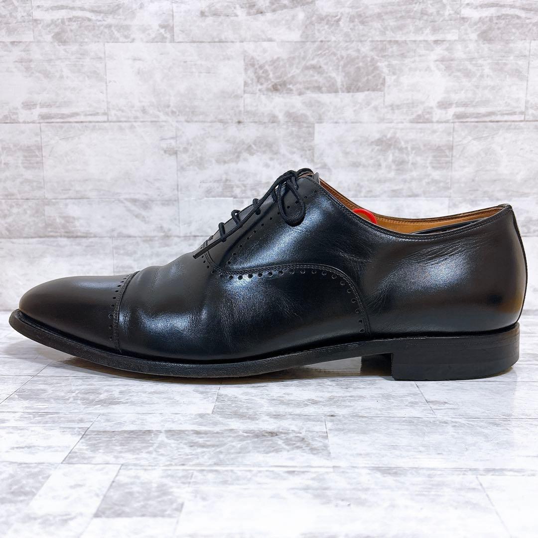 純正ツリー付★スコッチグレイン N-756 ストレートチップ 本革 黒 27cm