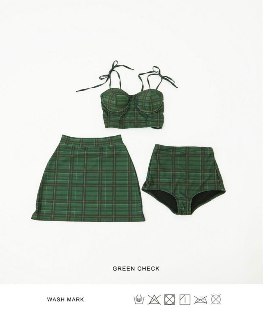 tina:jojun JANE swim wear グリーンチェック