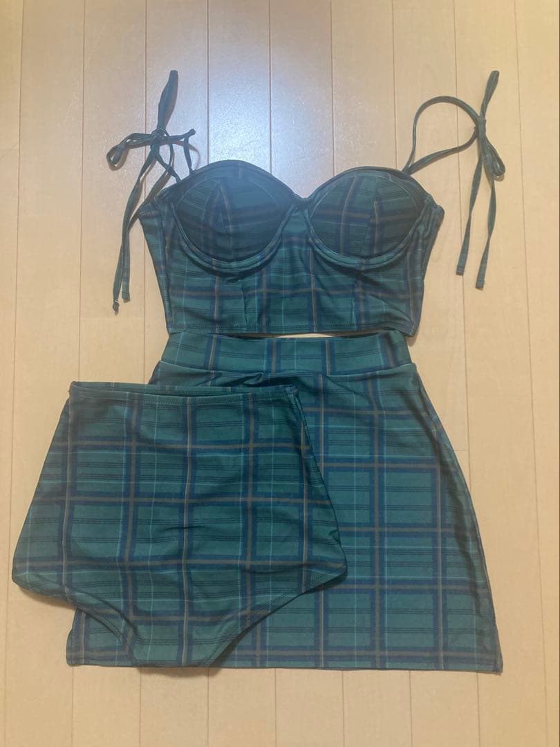 tina:jojun JANE swim wear グリーンチェック