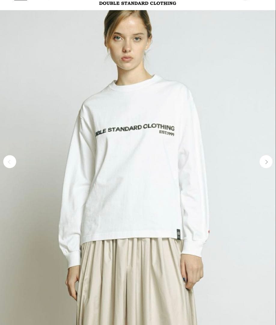 ダブルスタンダード　長袖Tシャツ ホワイト