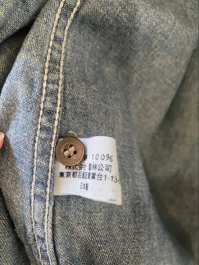 BLUE BLUE バンダナパッチワーク デニムシャツ サイズ2