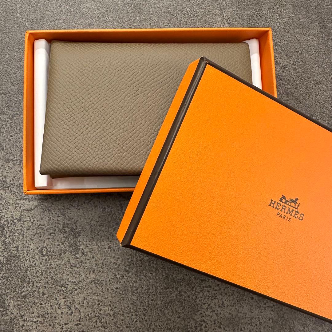 【新品】エルメス カルヴィデュオ エトゥープ HERMES CALVI DUO
