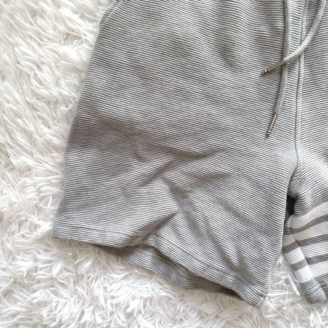 【トムブラウン】スウェットショートパンツ　ウエストゴム　4BAR ①