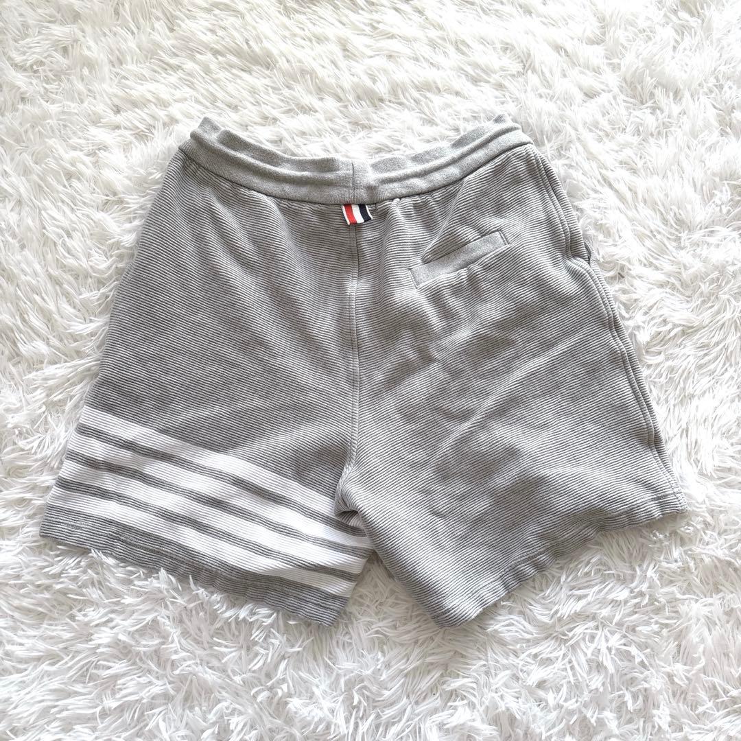 【トムブラウン】スウェットショートパンツ　ウエストゴム　4BAR ①