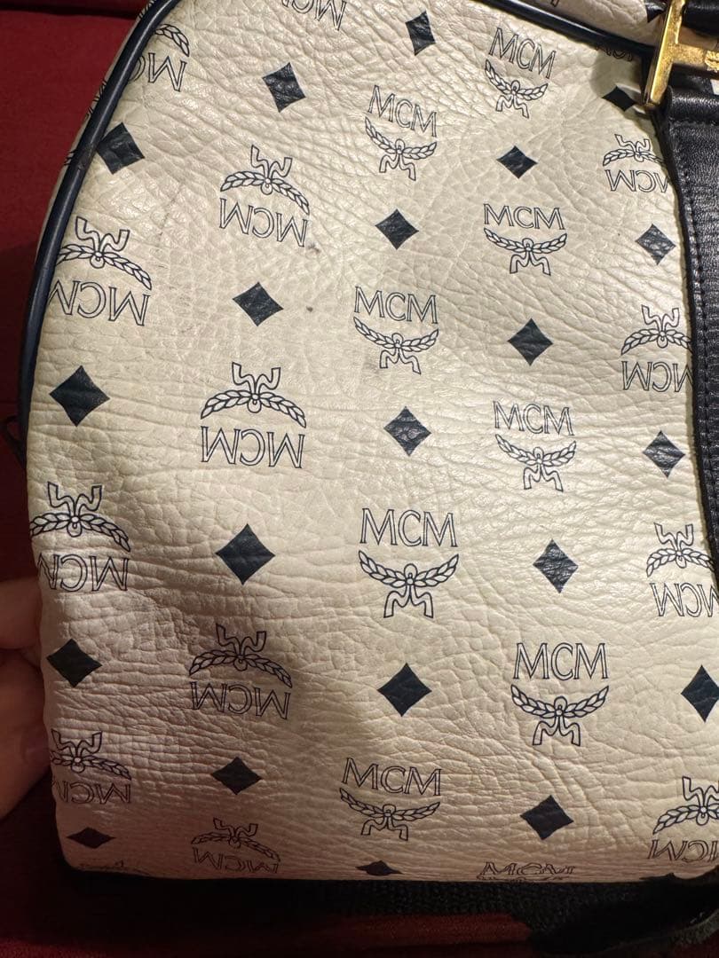 J*y様 MCM ボストンバッグ ホワイト・ネイビー