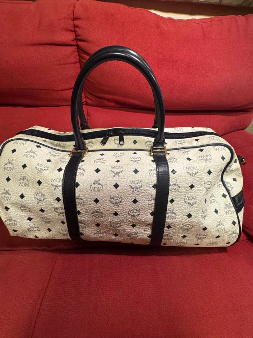 J*y様 MCM ボストンバッグ ホワイト・ネイビー