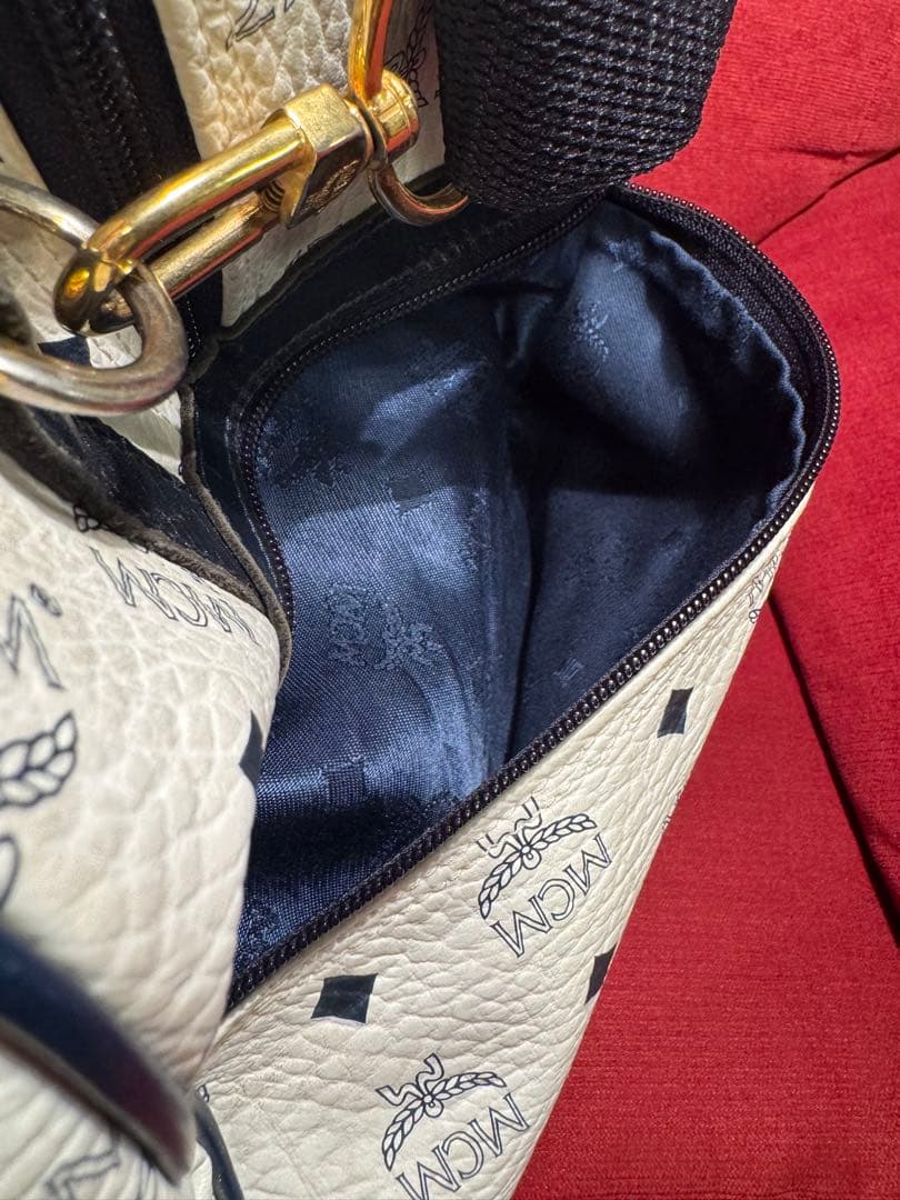 J*y様 MCM ボストンバッグ ホワイト・ネイビー