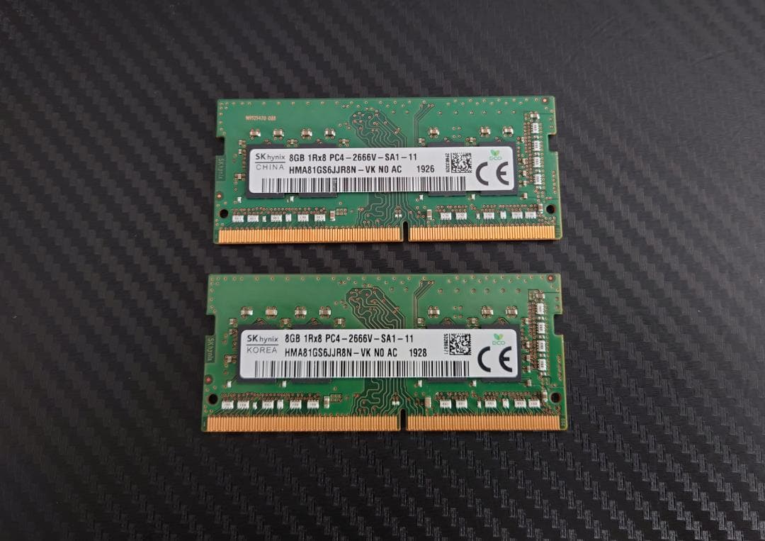 SK hynix 16GB DDR4 メモリー 2666MHz 8GB×2枚