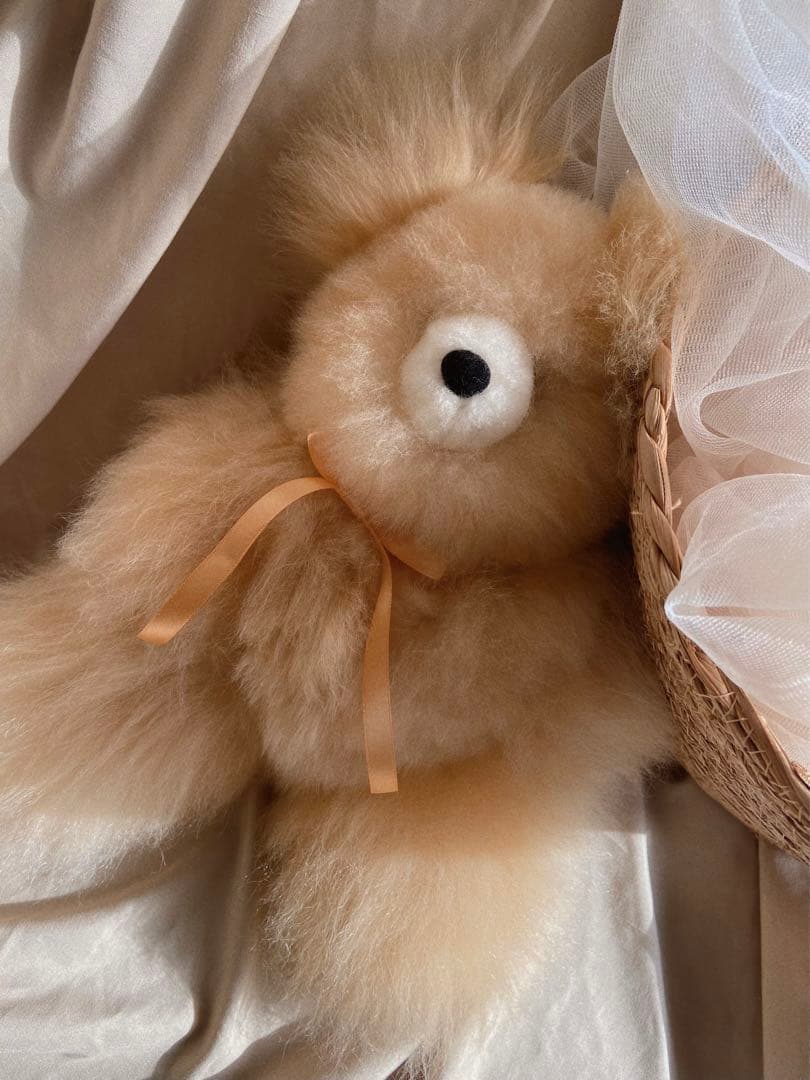 ふわふわアルパカテディベア (ペルー直輸入) ベージュ