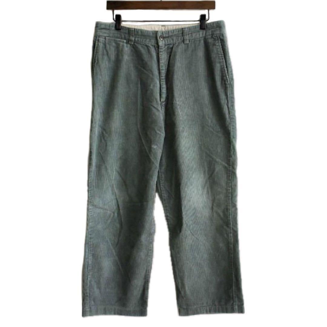 90s POLO CORDS ポロラルフ　太畝コーデュロイパンツ ターコイズ L